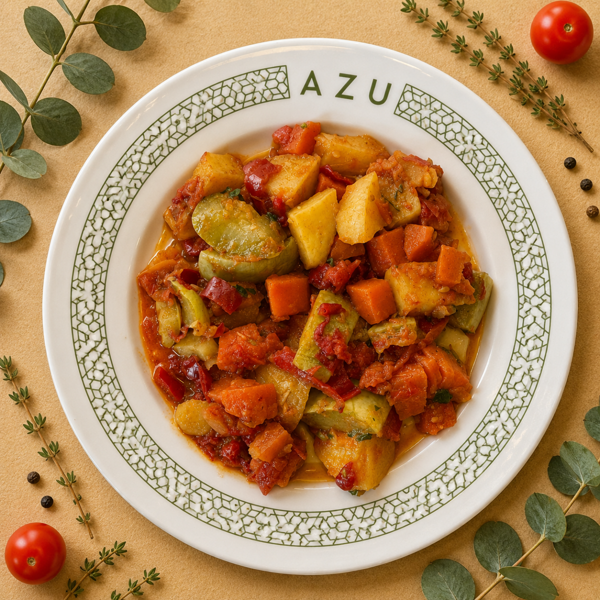 Овощное рагу с кабачками Изображение Овощное рагу с кабачками - AZU